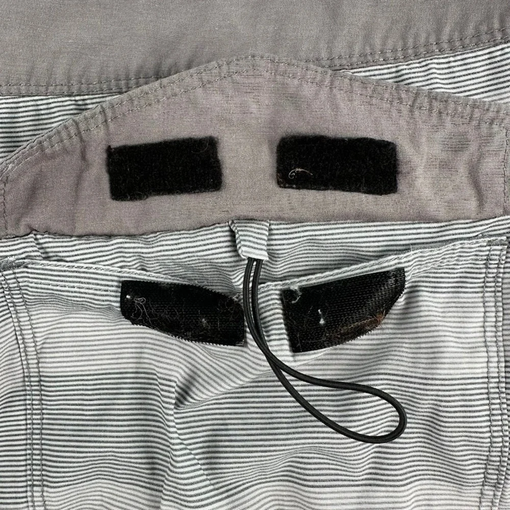 Hurley Mens Gray Striped Board Shorts Swim Trunks Size 38 Lace‎ Up Surf Skate